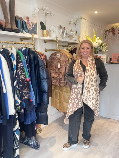 Reversible luxe leopard scarf