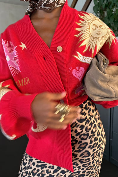 Red mystical cardigan