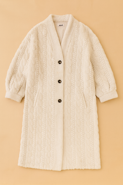 Faux fur cable style over sized coatigan