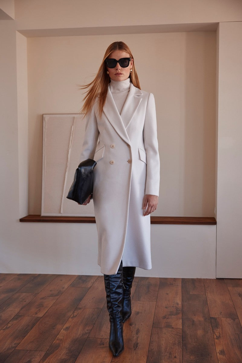 Arggido maxi coat in white