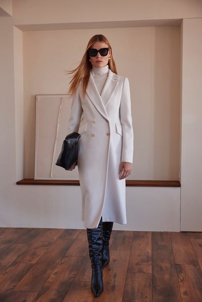 Arggido maxi coat in white