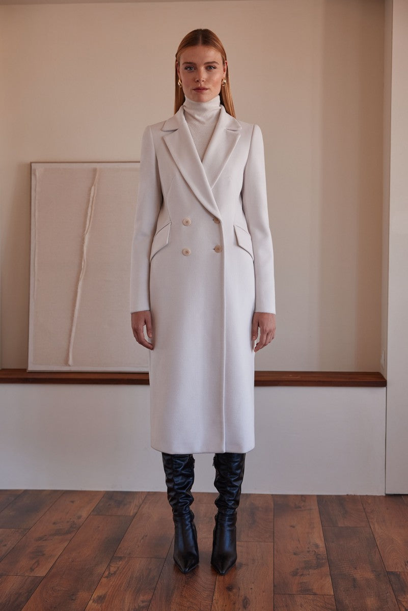 Arggido maxi coat in white