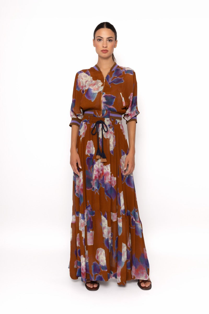 bomber jacket with maxi dress Chiffon style bomber jacket – ODYL design