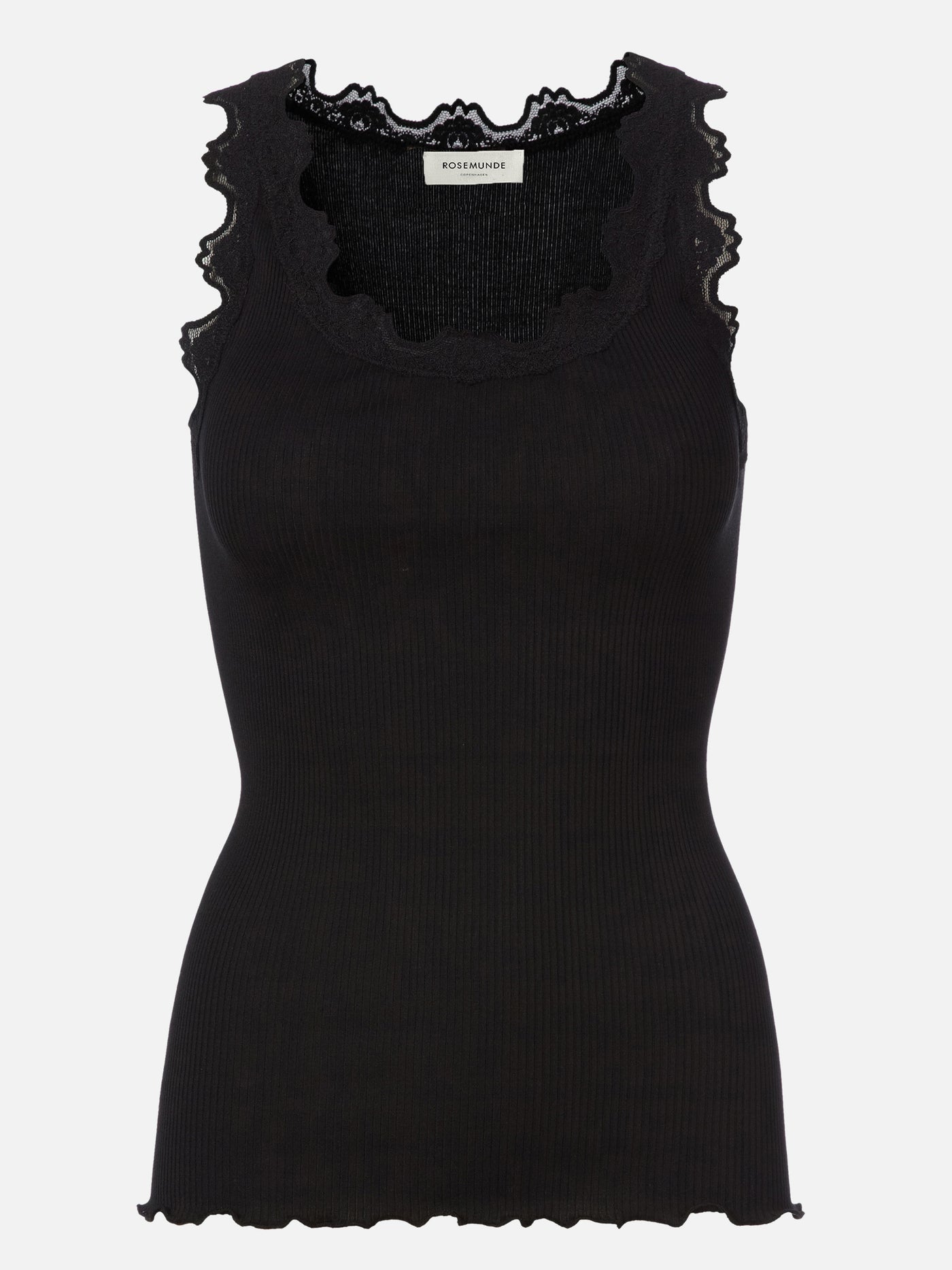 Silk and lace camisole in black