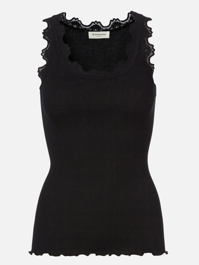 Silk and lace camisole in black