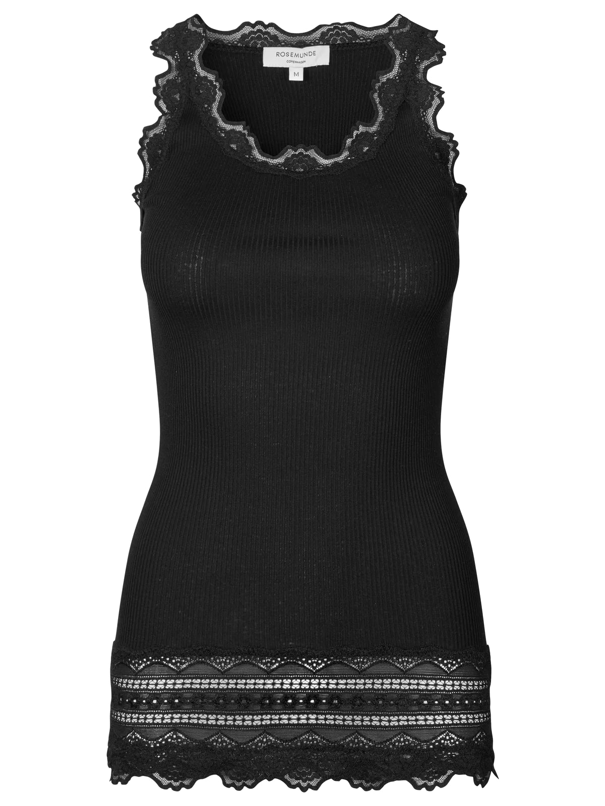 Rosemunde silk and lace vest in black