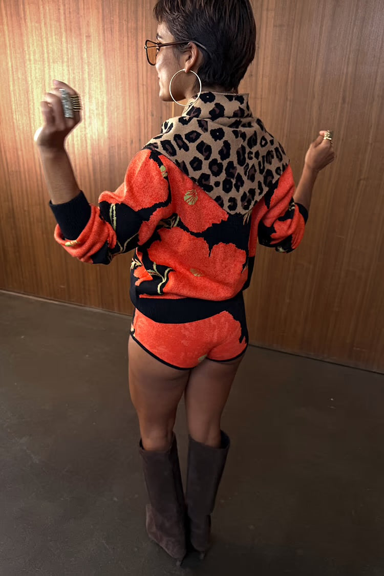 Leopard knit bandana