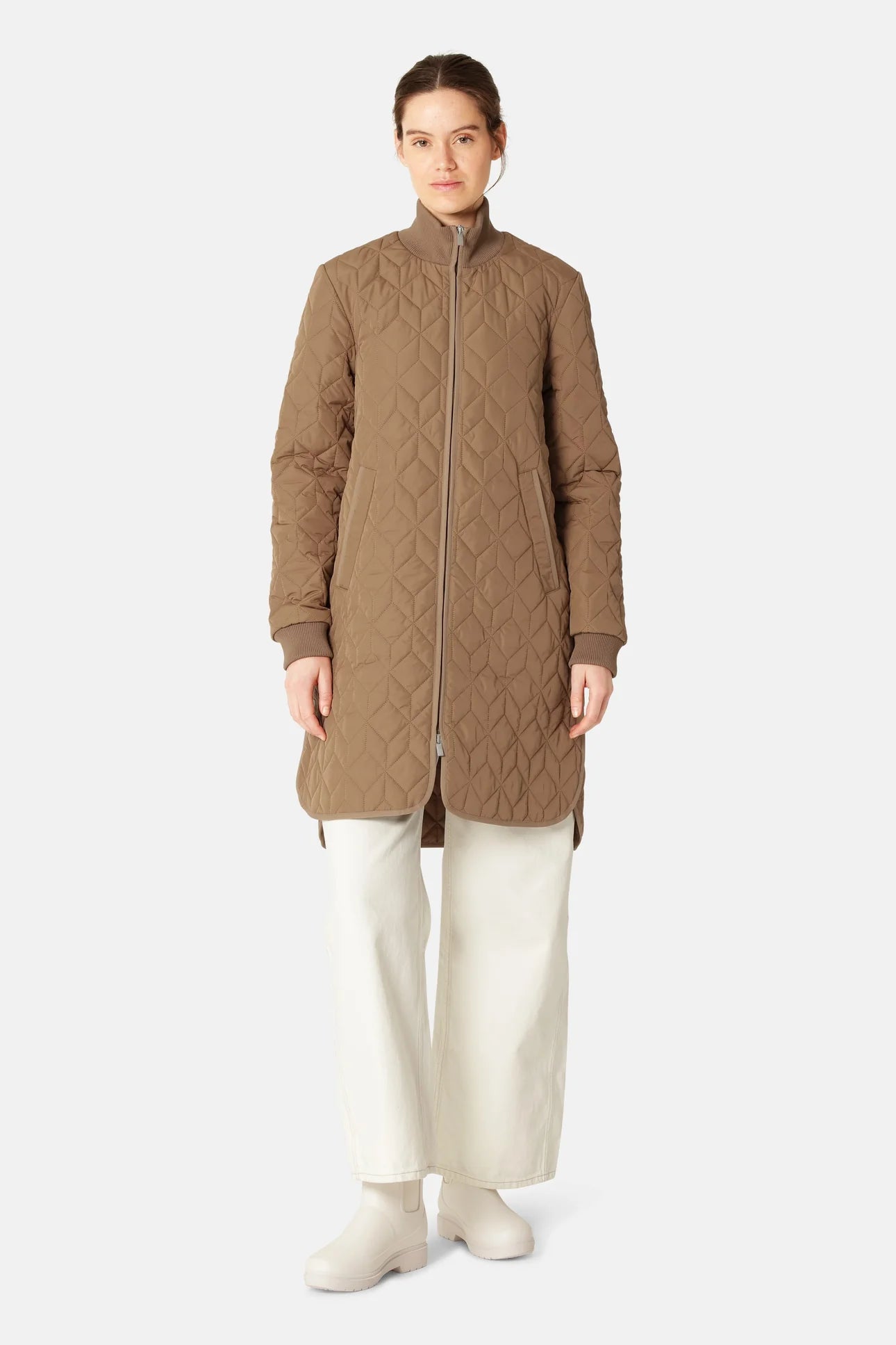 Long quilted padded coat
