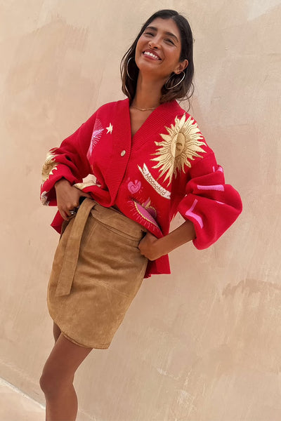 Red mystical cardigan
