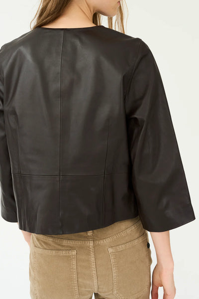 Lanni leather 3/4 sleeve leather jacket