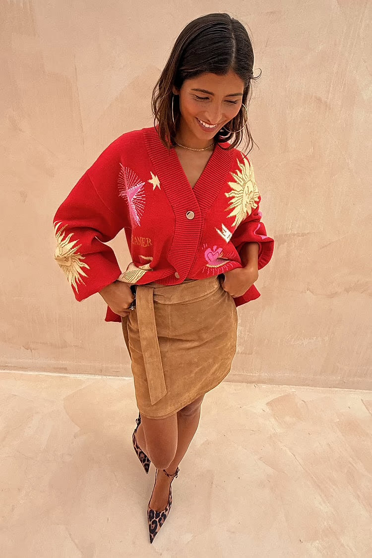 Red mystical cardigan