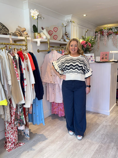 Frill sleeve jumper