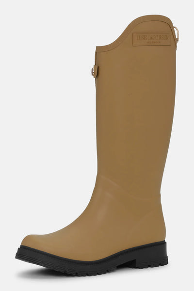 Asymmetric rain boots in mocha