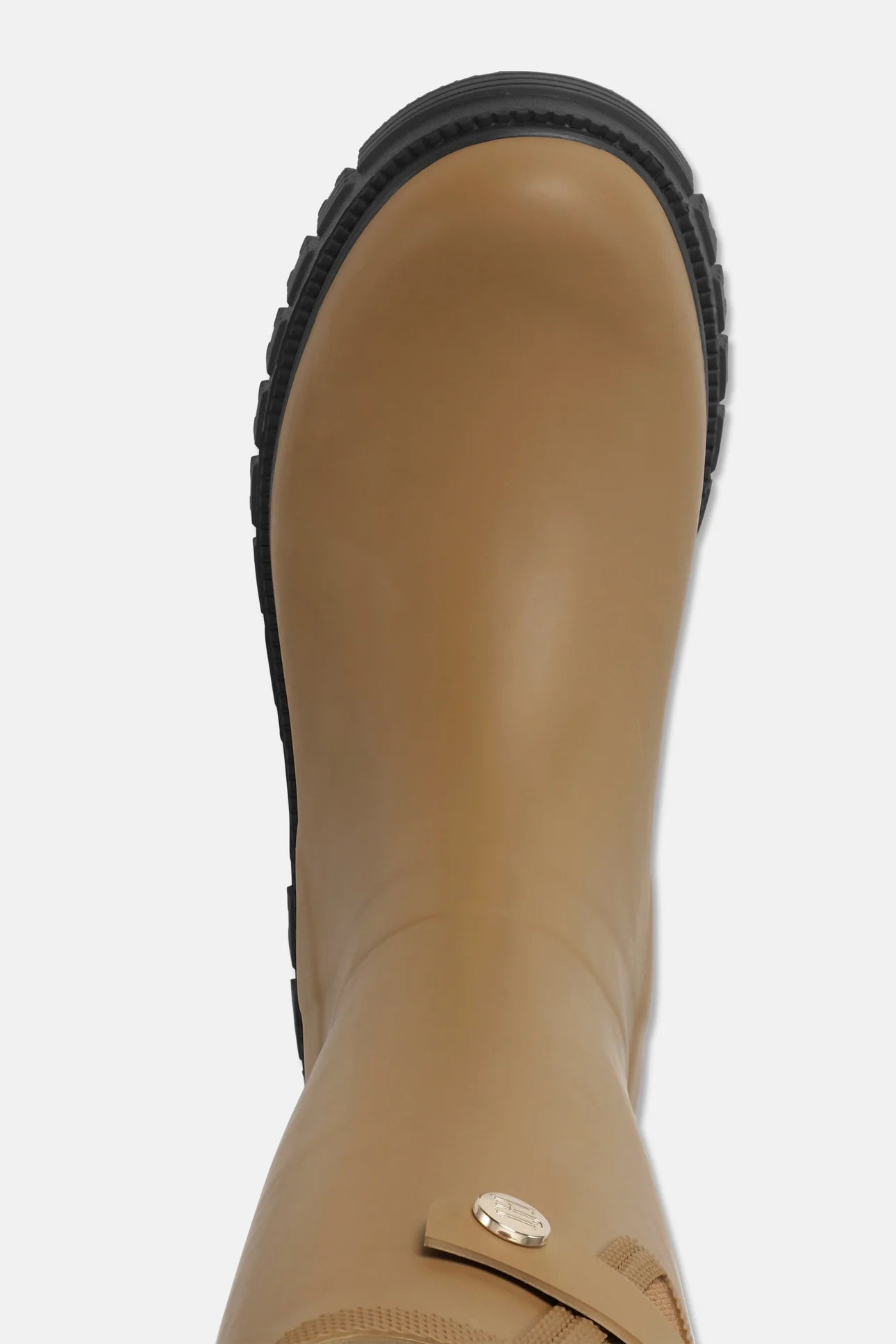 Asymmetric rain boots in mocha