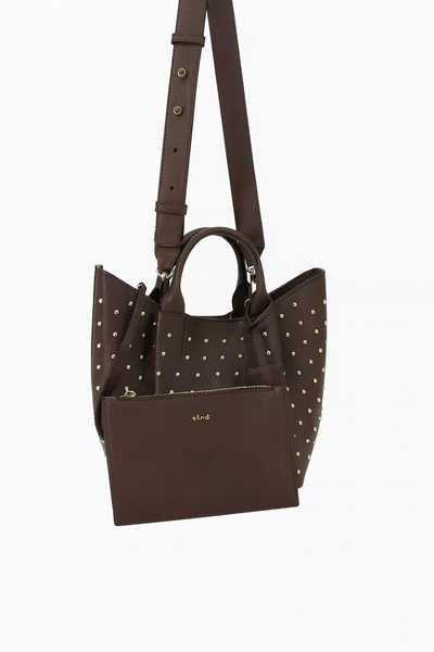 Small leather ESSENTIAL shopper in agave leather