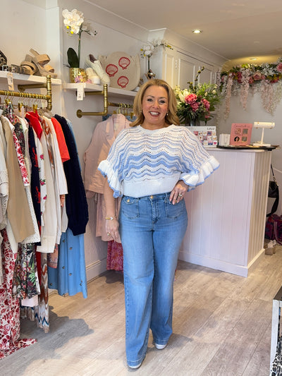 Frill sleeve jumper