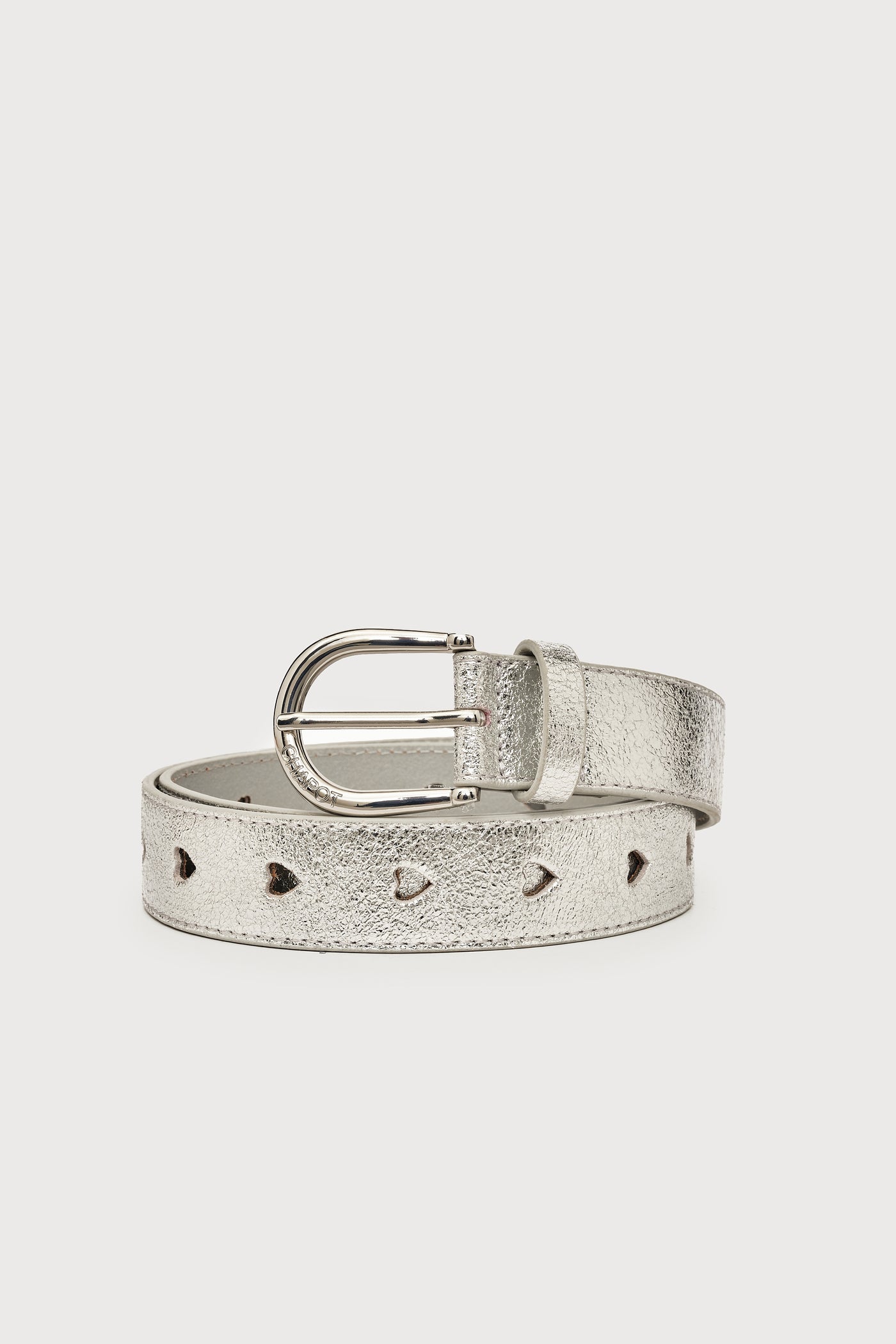 Cut it out heart belt in silver