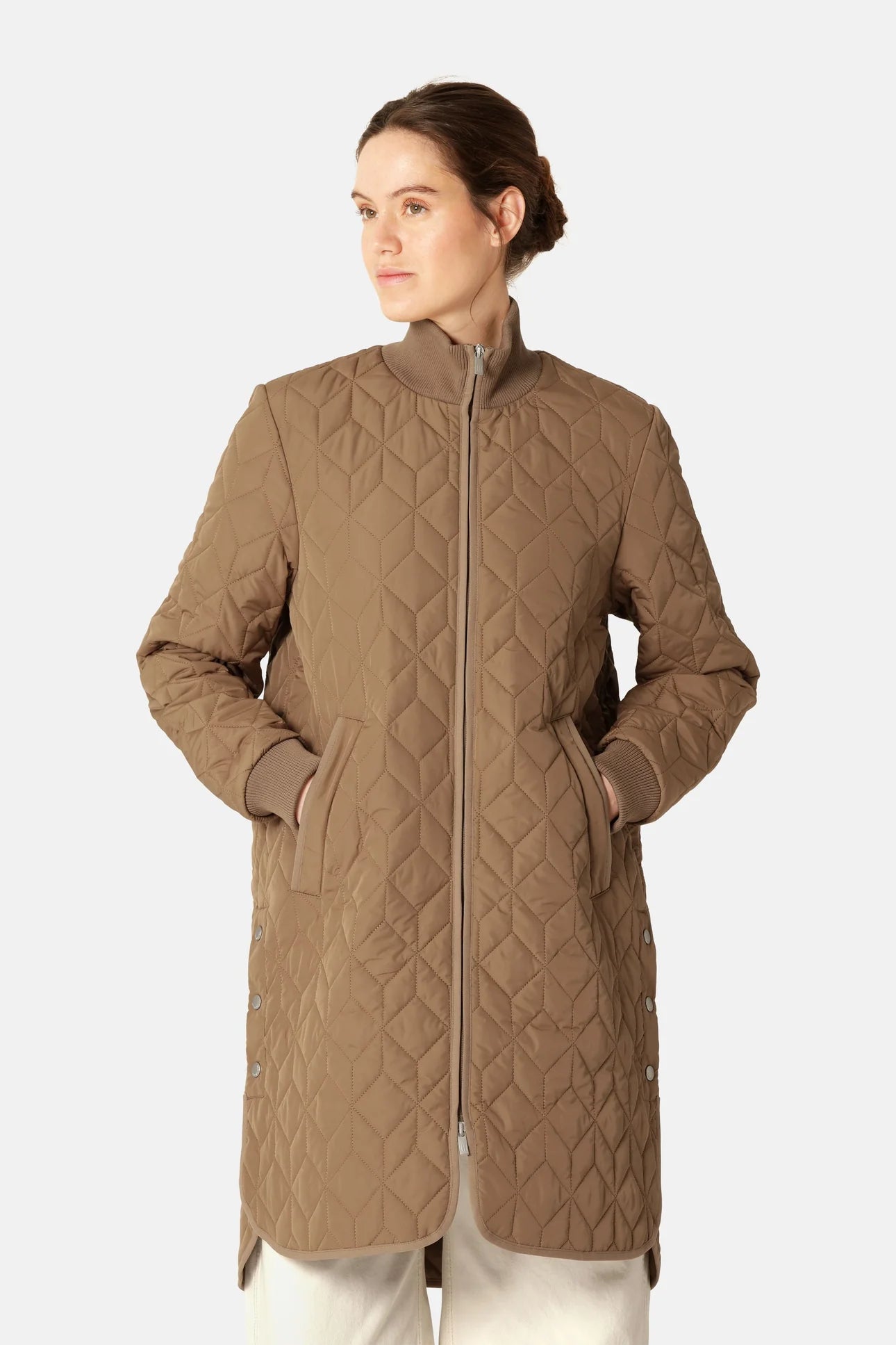 Long quilted padded coat