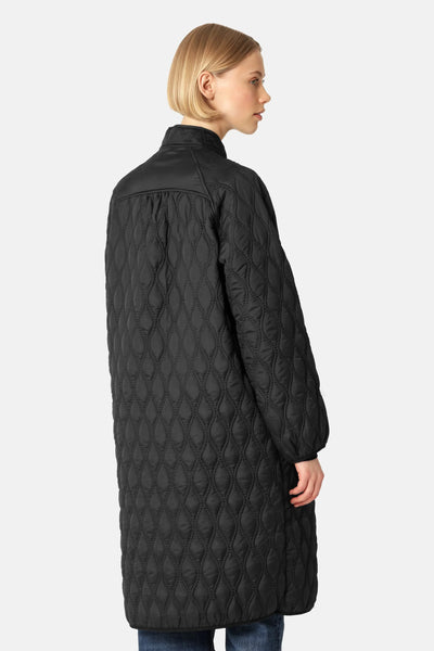Long quilt jacket in black