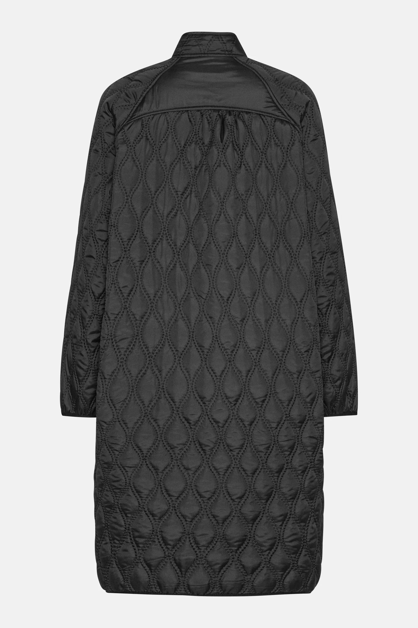 Long quilt jacket in black