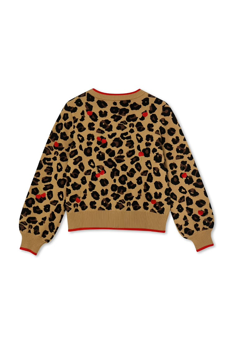 Cherry leopard cardigan