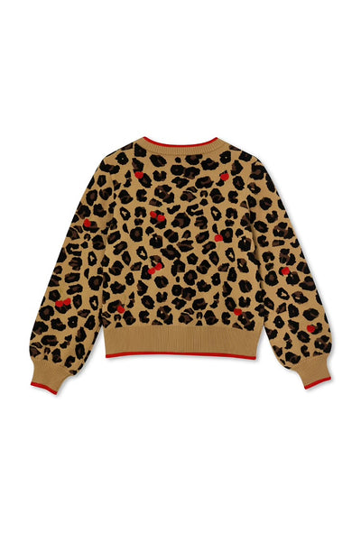 Cherry leopard cardigan