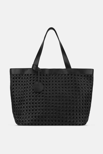 Large black rattan style bag