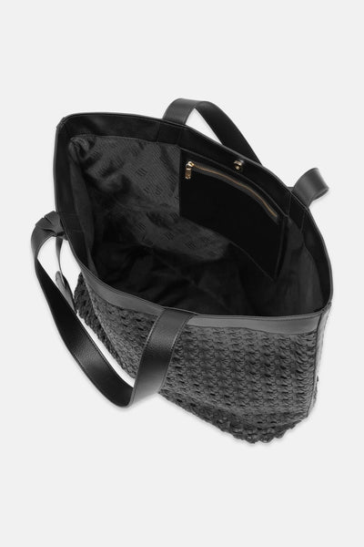 Large black rattan style bag