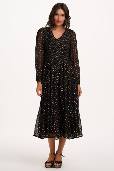 Jacqueline midi shirred dress
