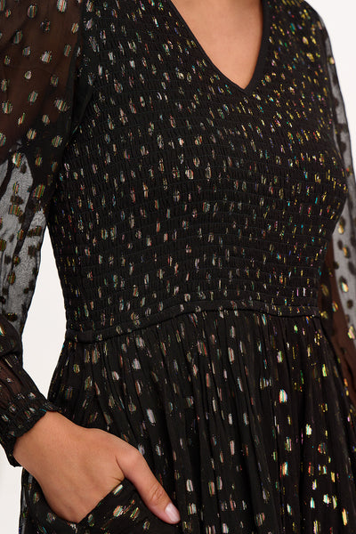Jacqueline midi shirred dress