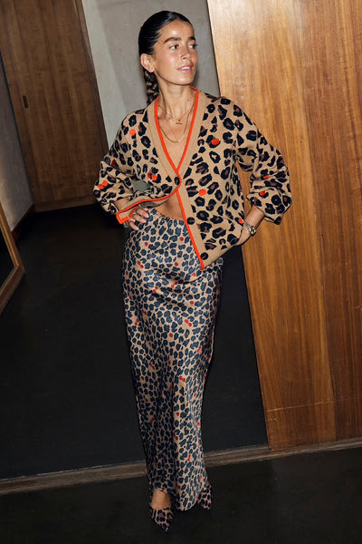 Cherry leopard cardigan