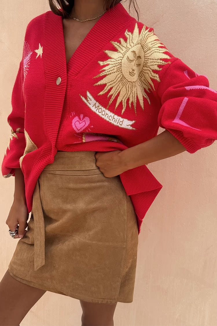 Red mystical cardigan