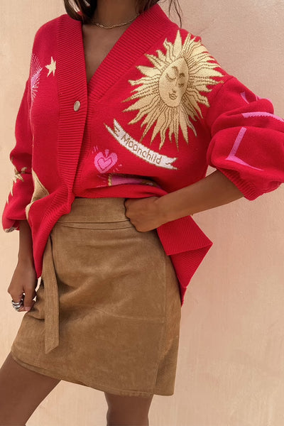 Red mystical cardigan