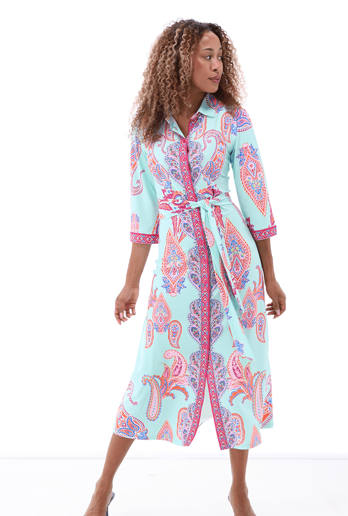 Paisley print midi dress