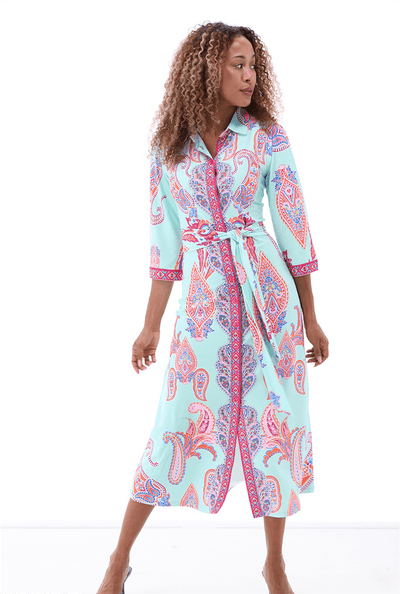 Paisley print midi dress