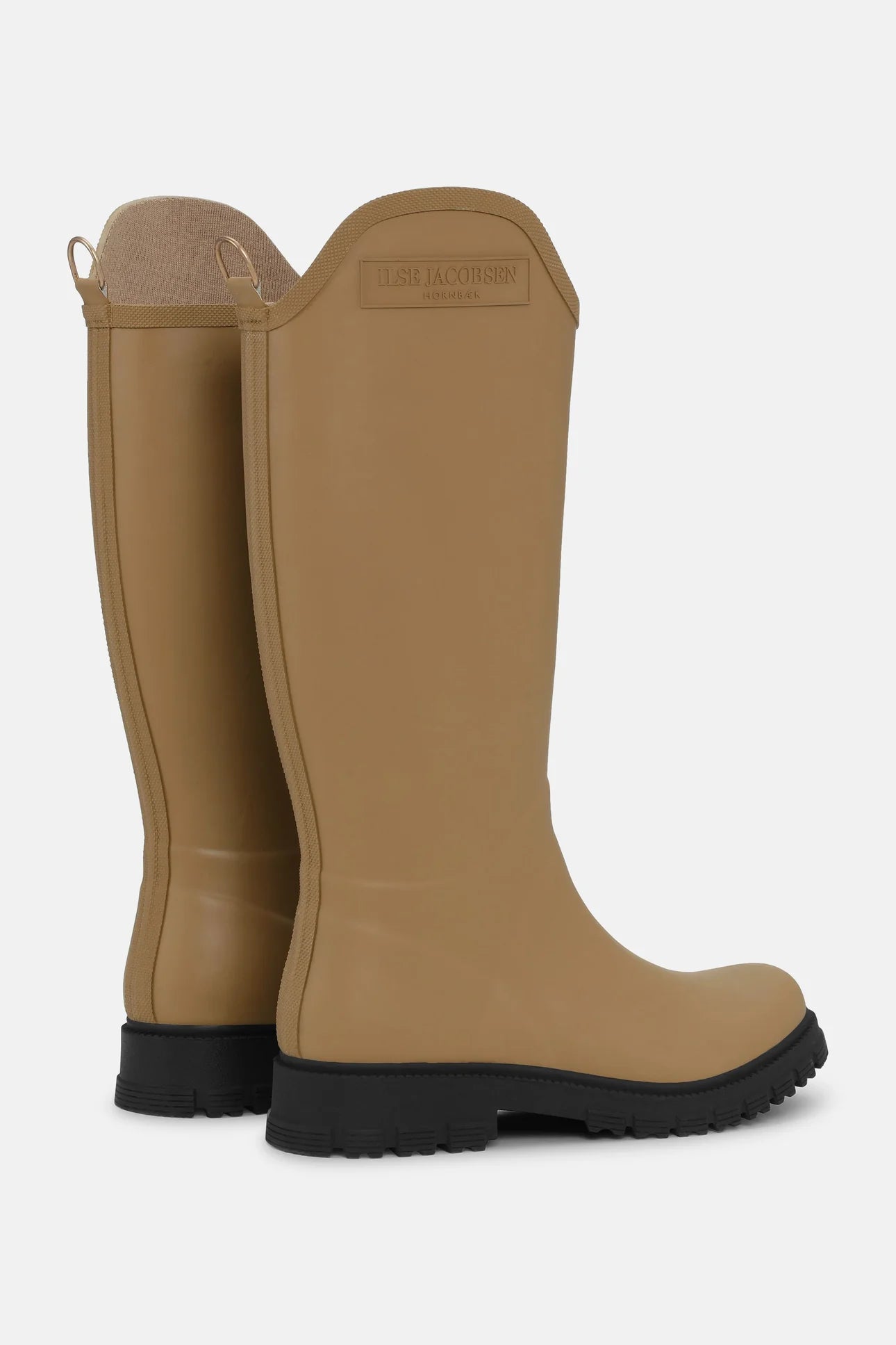Asymmetric rain boots in mocha