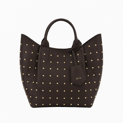 Small leather ESSENTIAL shopper in agave leather