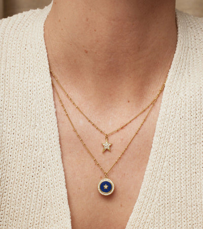 Nebula layered charm necklace