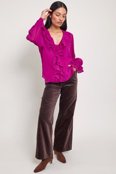 Nuan pink ruffle top