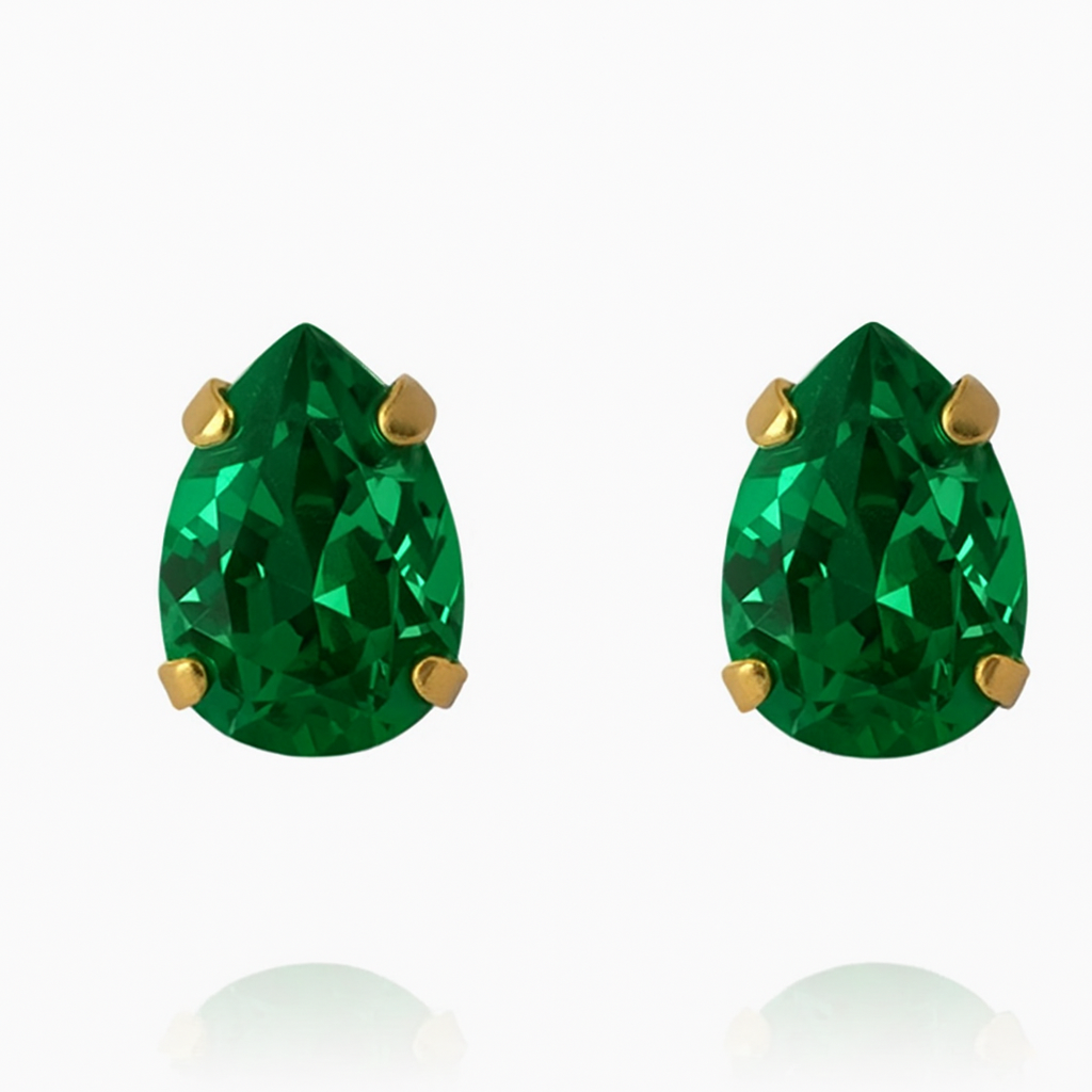 Petite Drop Earrings in Majestic Green