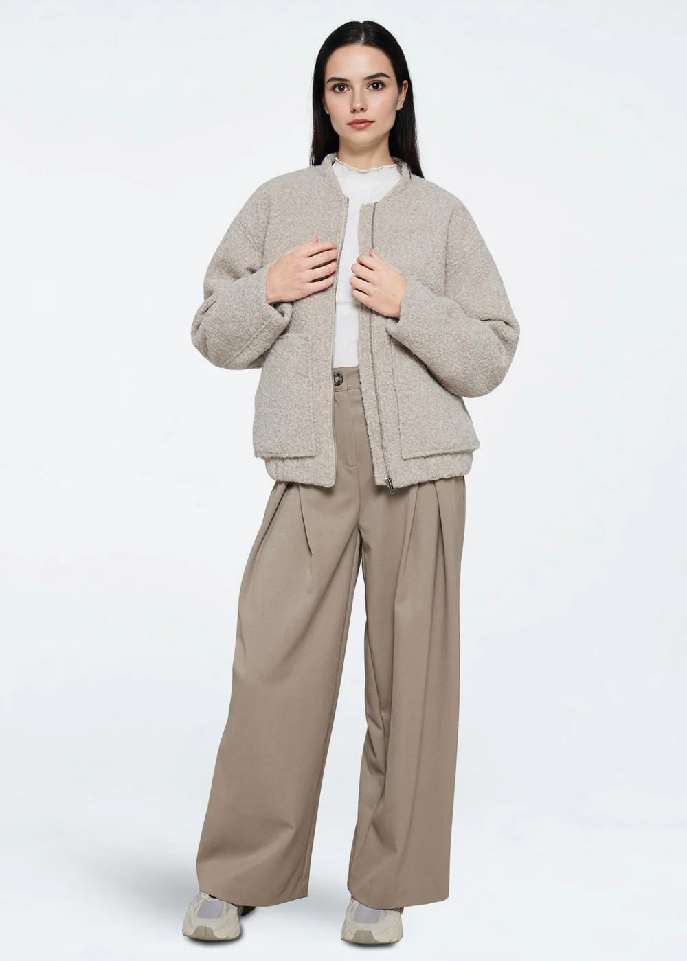 Fran Bomber in Silver Birch