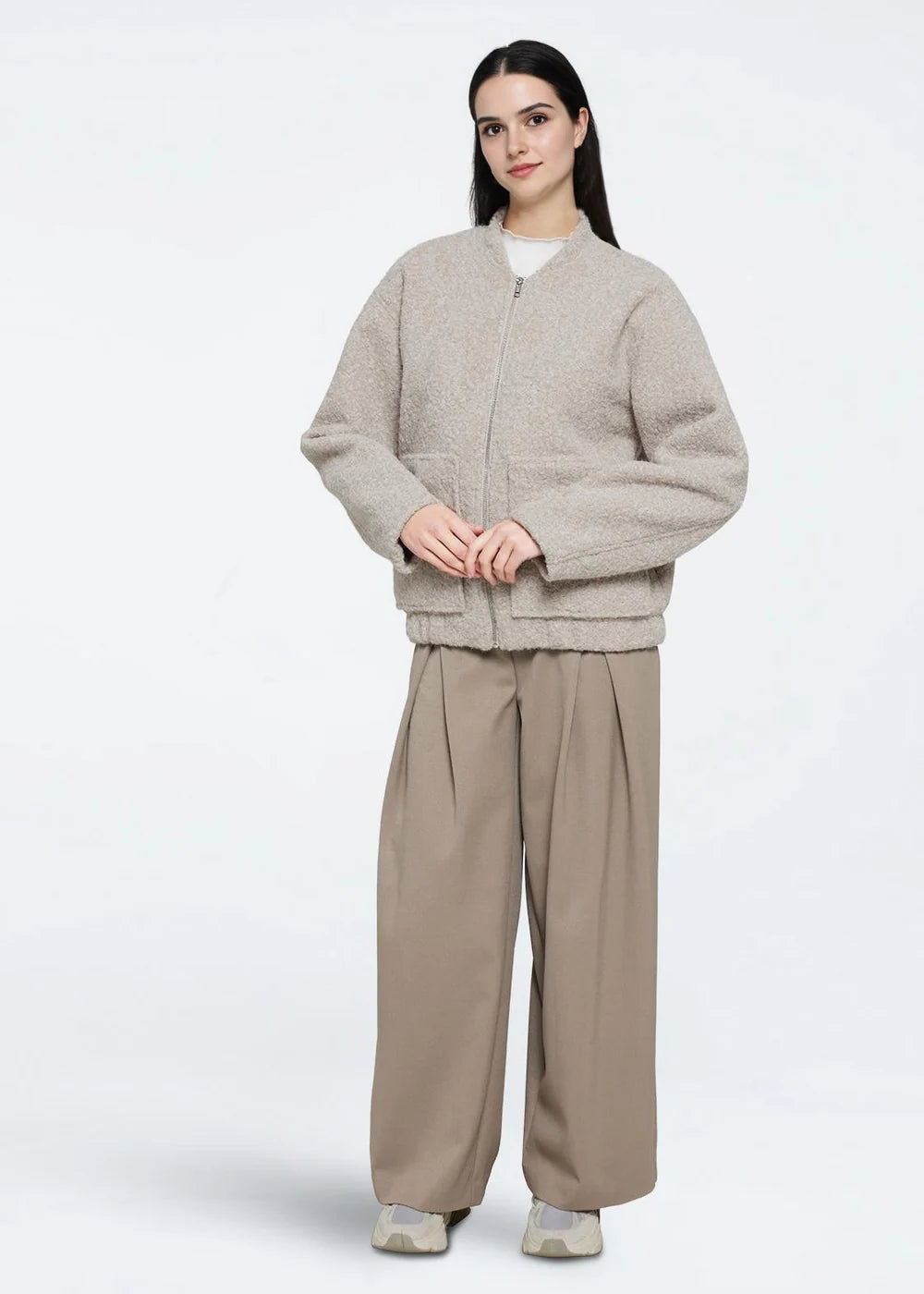 Fran Bomber in Silver Birch
