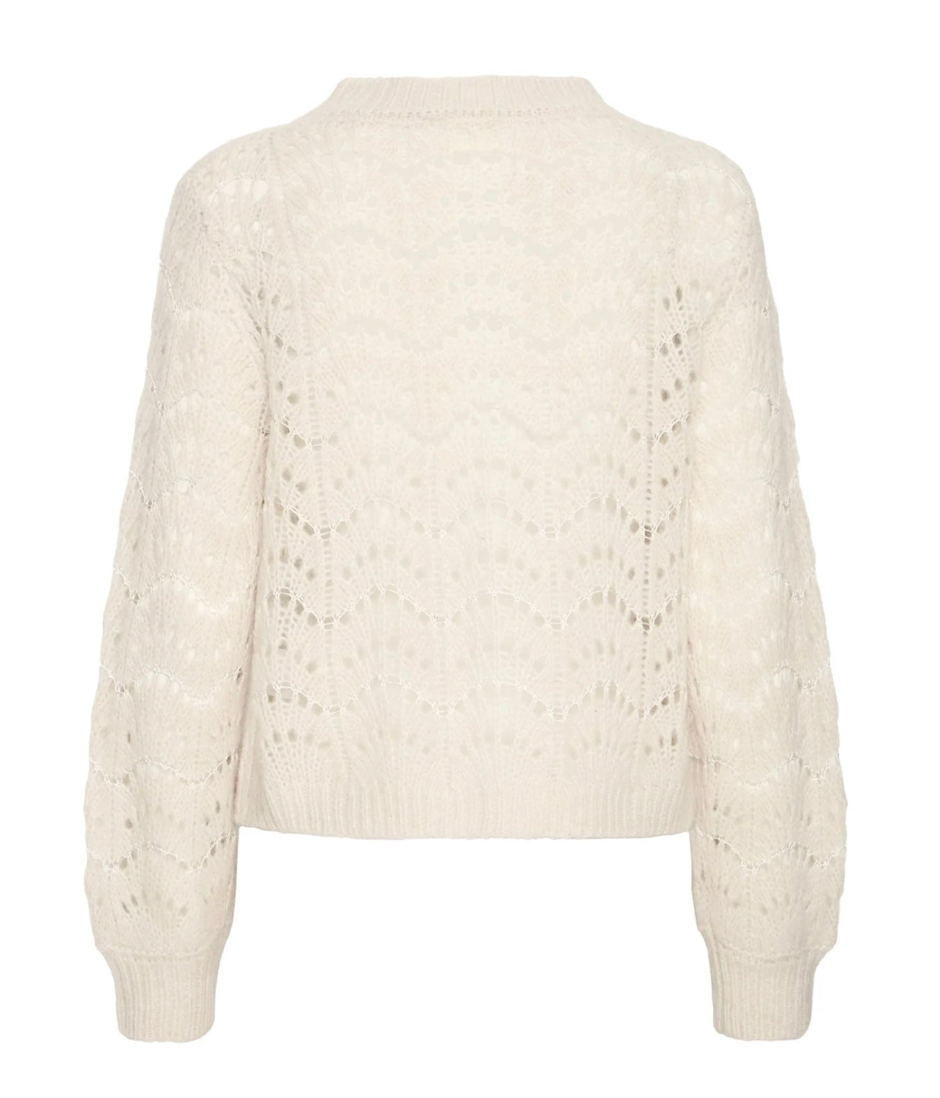 Christy Ivory Open Weave Cardigan
