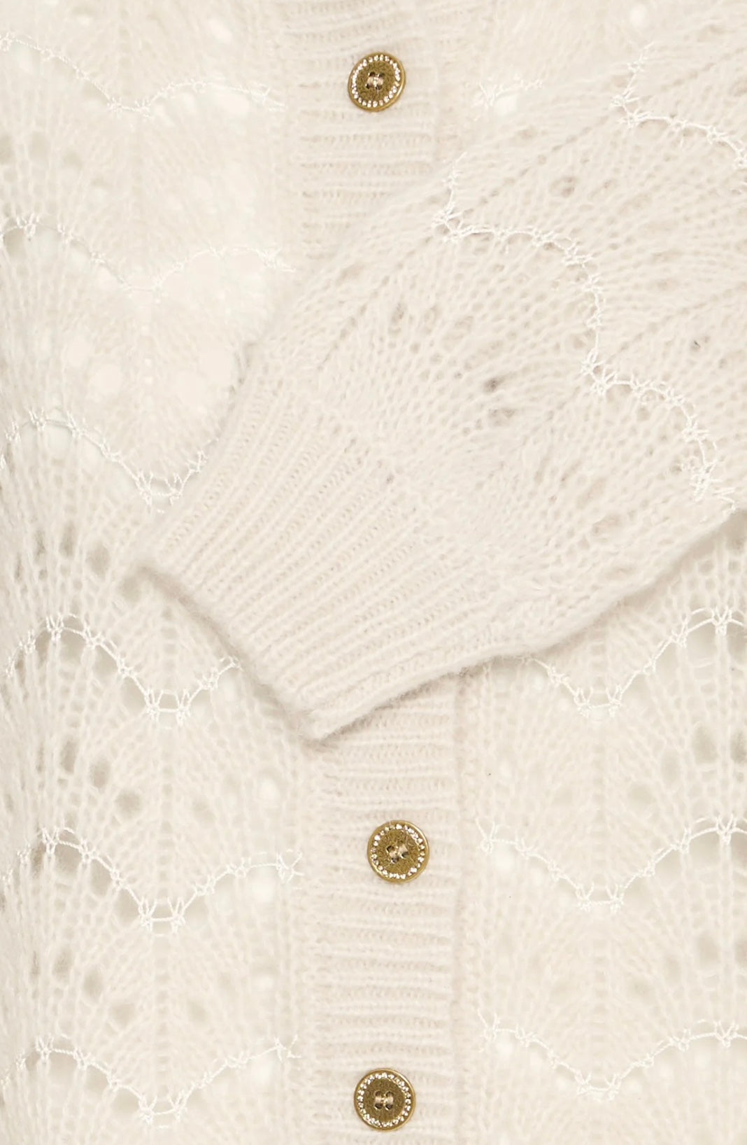 Christy Ivory Open Weave Cardigan