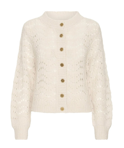 Christy Ivory Open Weave Cardigan