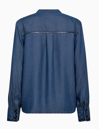 Celika Embroidered Denim Shirt - Mid Dark Denim