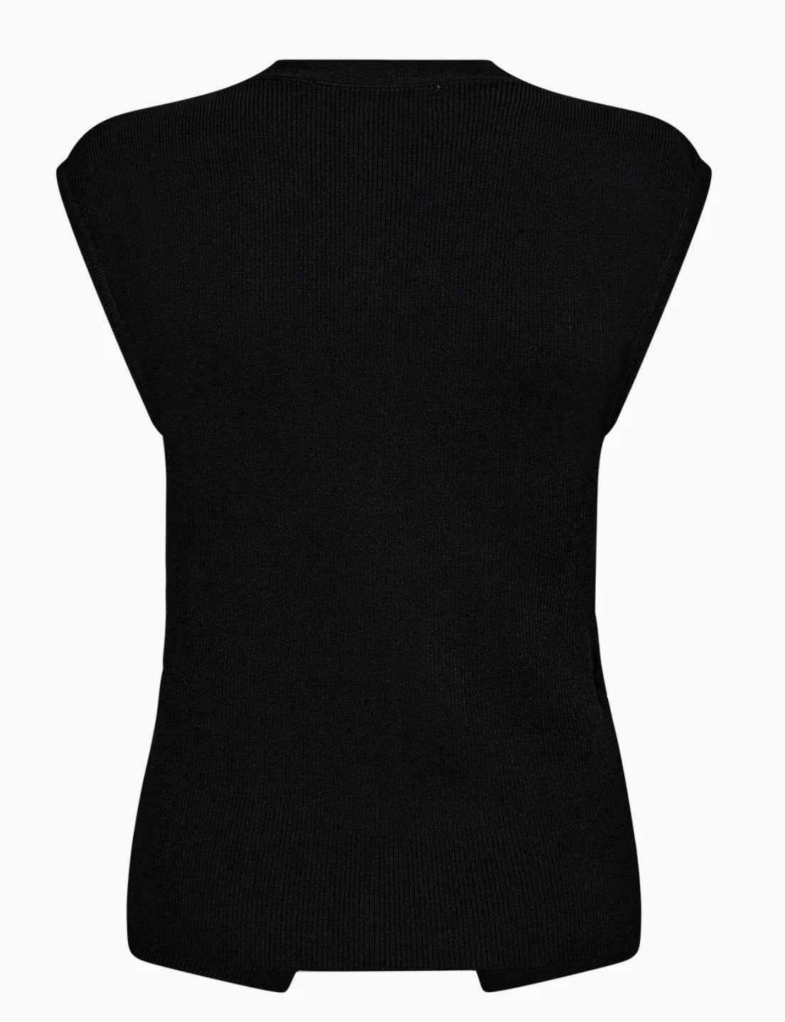 Vigga Cross-over Knit Top in Black