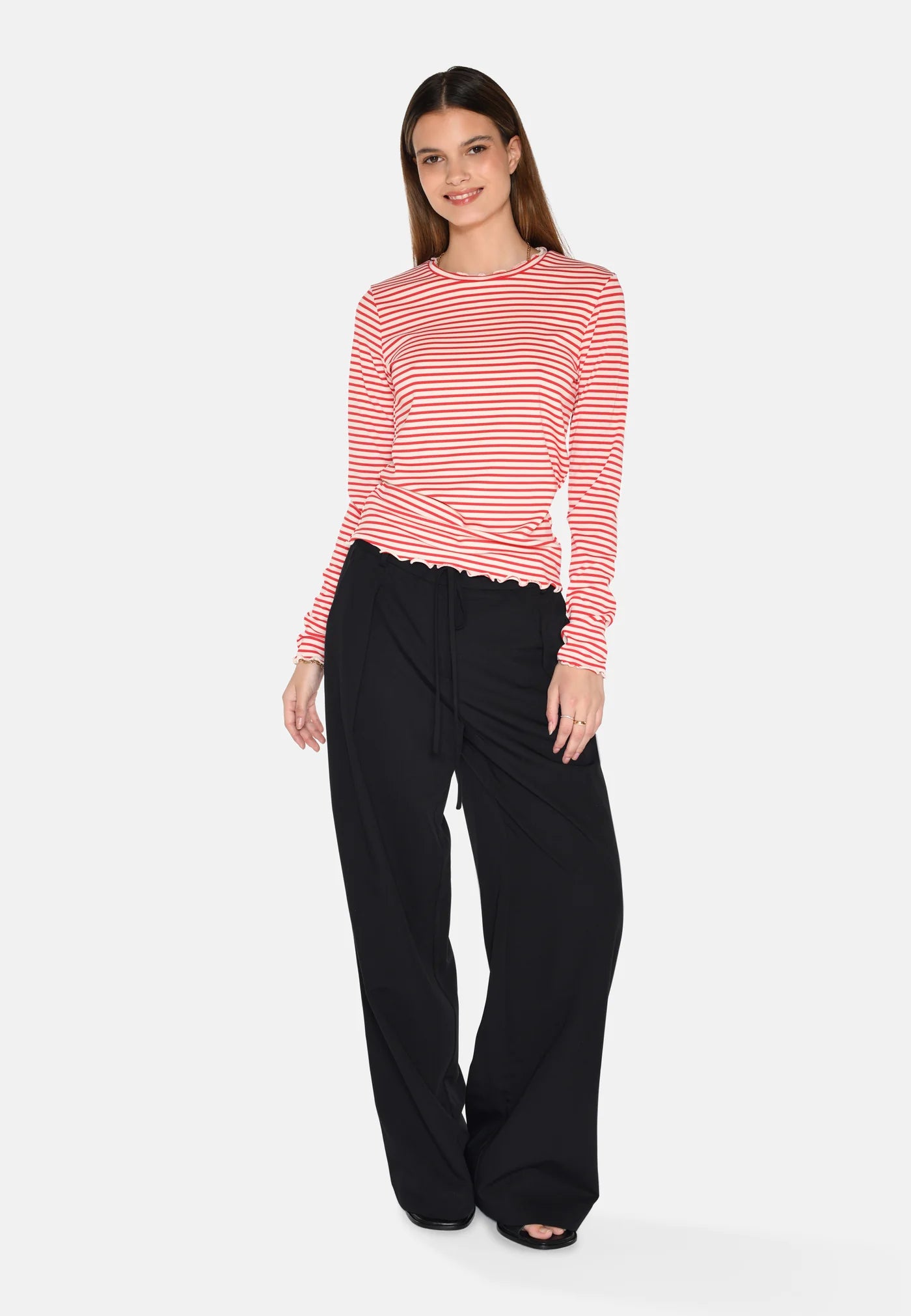 Markhild tee in red and white stripe