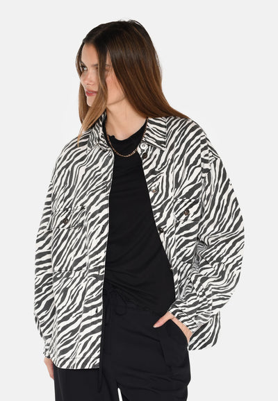 Noliana zebra denim shirt
