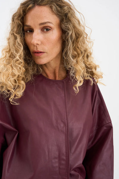 Lanni leather half sleeve jacket
